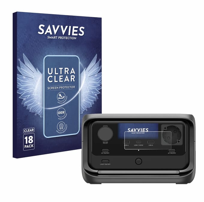 Savvies - Screenprotector voor EcoFlow River 3 Plus - Folie Beschermfolie transparant 18 Stuks