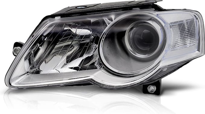 Koplamp links - voor VW Passat B6 3C 03/2005-2010 sedan/kombi - chroom