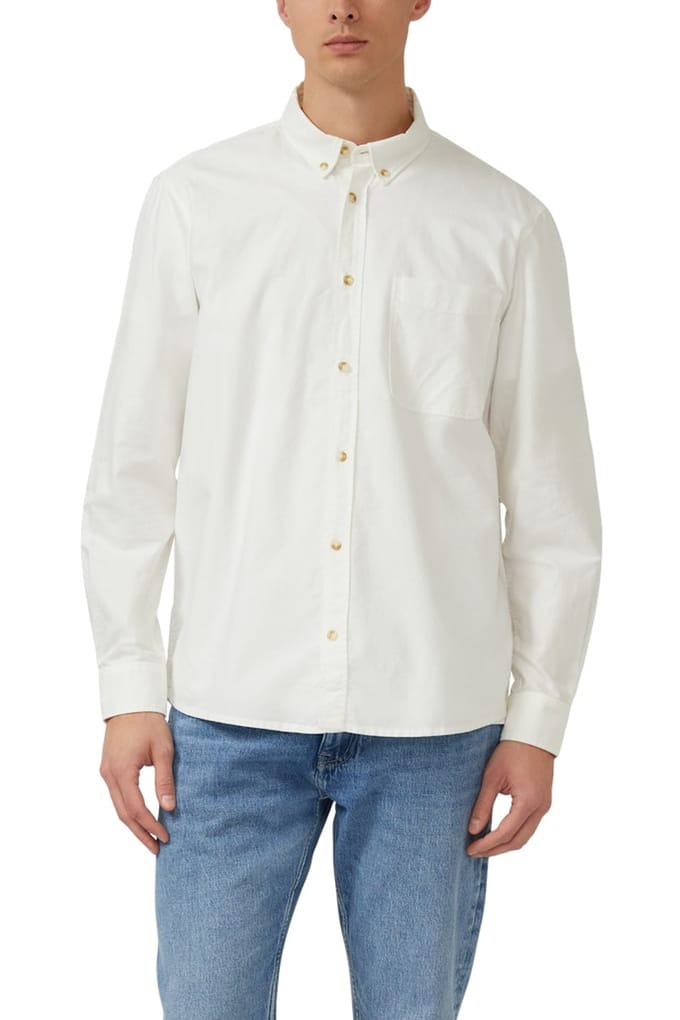 s.Oliver - male - Regular fit: overhemd met lange mouwen, kledingkleurstof en button-down kraag