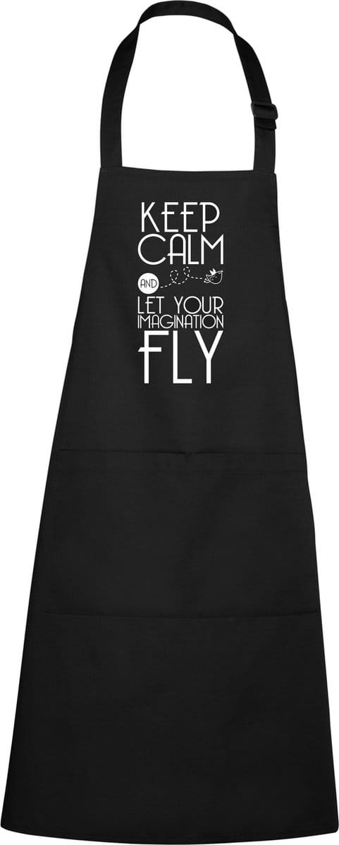 mijncadeautje - Luxe schort - Keep Calm - Let your imagination fly - zwart