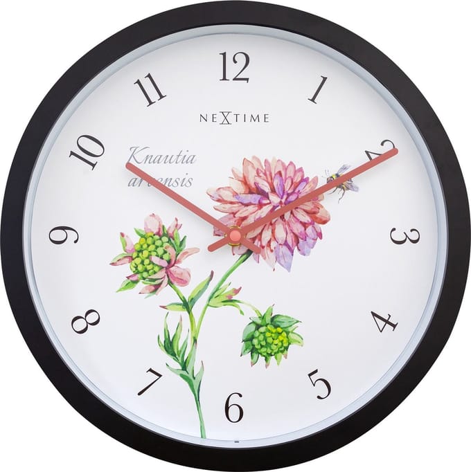 NeXtime Knautia – Buitenklok – 30.5 cm – Metaal – Wit – Weerbestendig