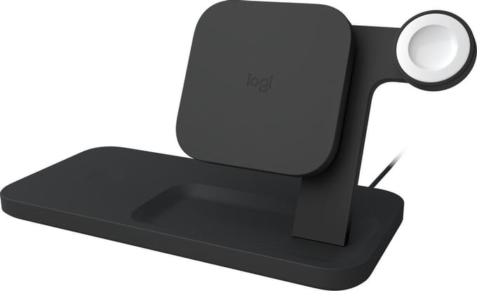 Logitech Powered 3-in-1 Dock Headset, Smartphone, Horloge Zwart AC Draadloos opladen Binnen