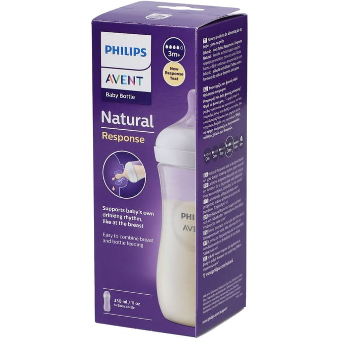 Philips Avent babyfles Natural Response 330ml flow 4 - SCY906/01 Transparant unisex