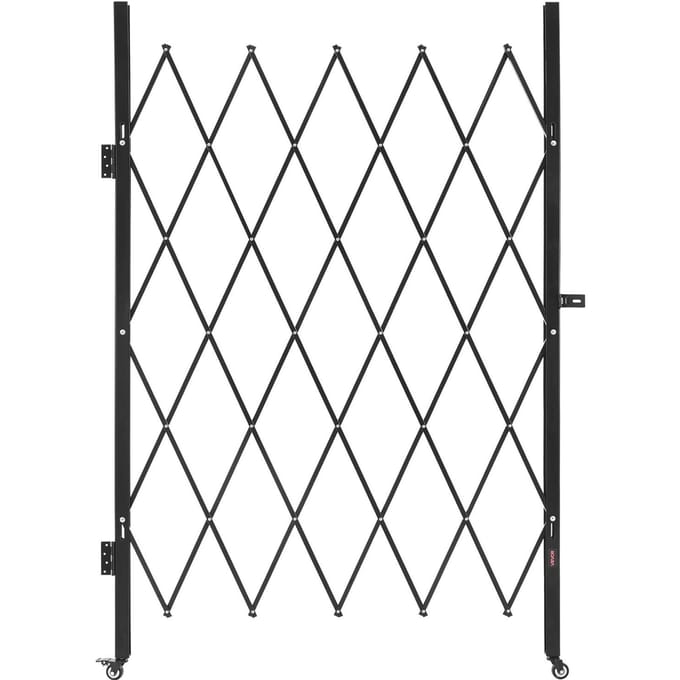 Enkelvoudige Inklapbare Veiligheidspoort Afsluitbare Schaarpoort 49,61 x 77,76 inch (BxH)