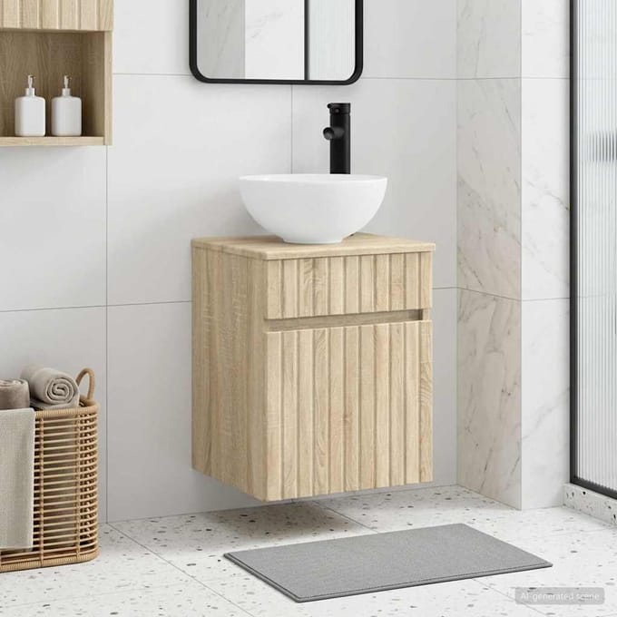 vidaXL - Wandgemonteerde - wastafelmeubel - Sonoma - Eiken - 39 - x - 35 - x - 63 - cm