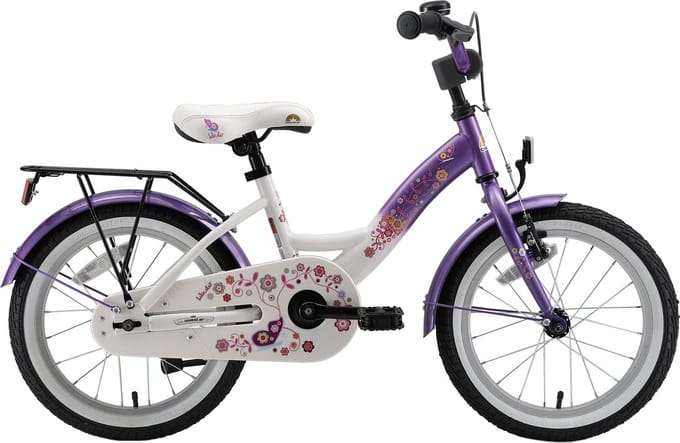 Bikestar 16 inch Classic kinderfiets, lila wit