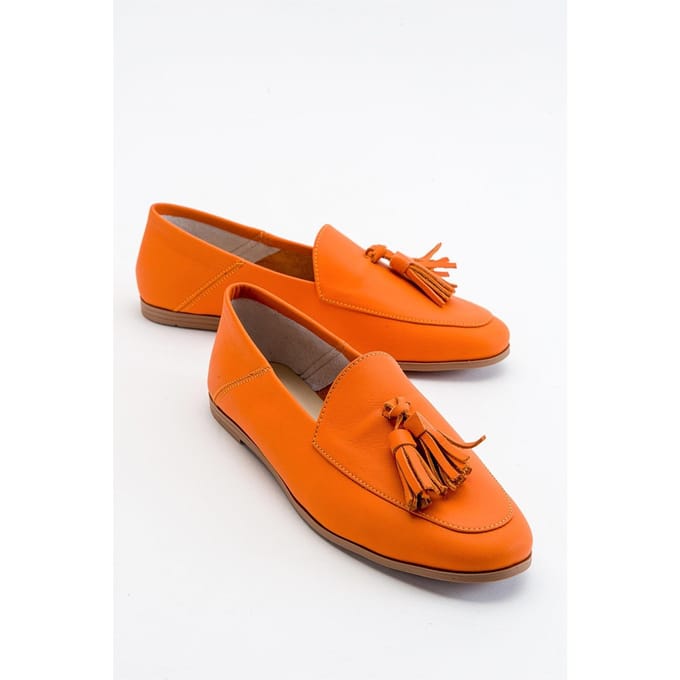 Mona Zacht Leren Kwast Loafer Dames