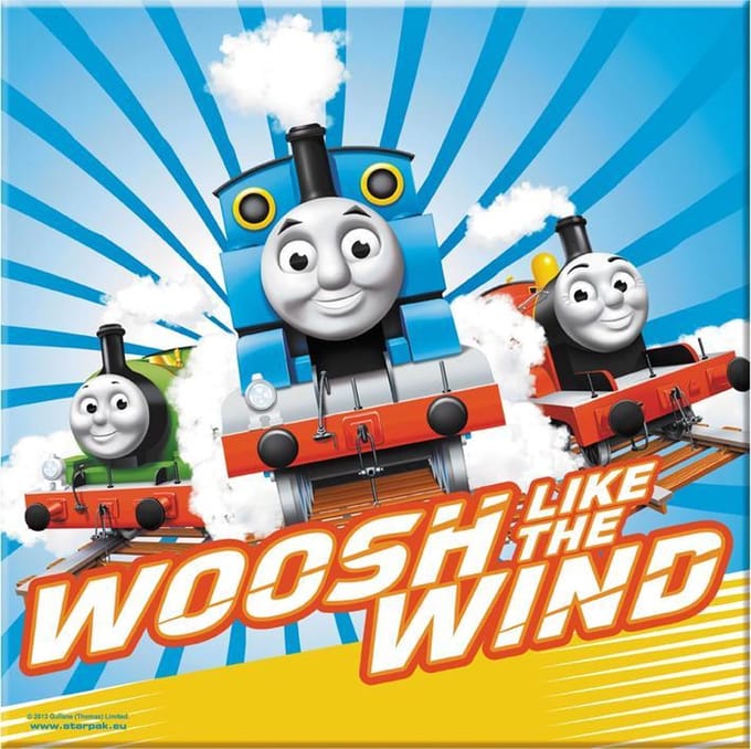 Thomas de Trein - Thomas de Stoomlocomotief - Canvas - Schilderij - 25x25 Cm - Kinderkamer.