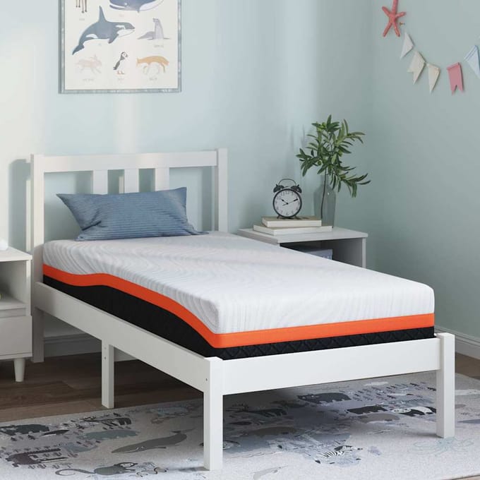 vidaXL - Matras - Wit - en - Zwart - 80 - x - 160 - cm - Jacquard - stof