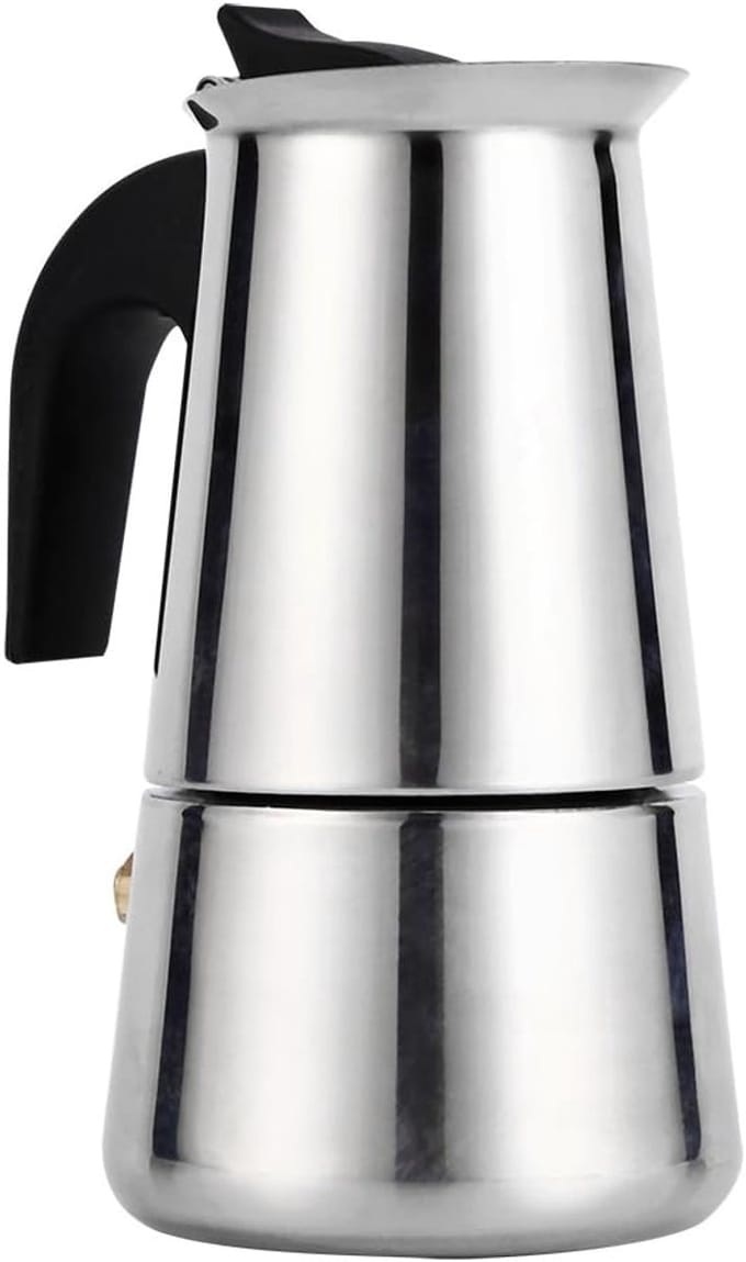 Klassiek Espressopot 100ml RVS - Geschikt voor Kookplaat en Onderweg