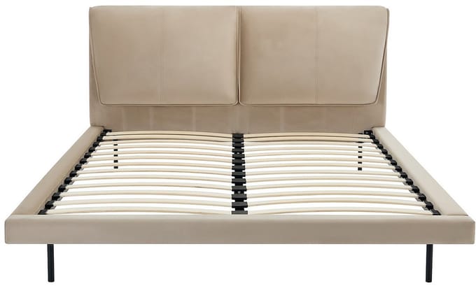 Vente-unique Bedframe fluweel taupe 140 x 190 cm