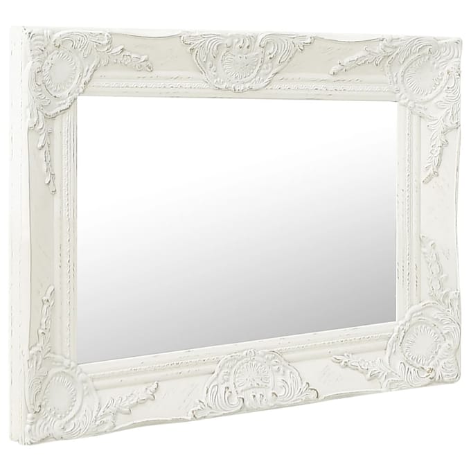 vidaXL - Wandspiegel - barok - stijl - 50x40 - cm - wit