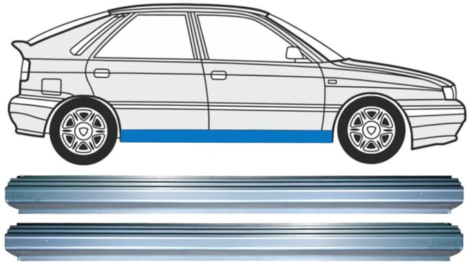 Reparatie dorpel voor Lancia Delta 1993-1999 / Links + Rechts / Set