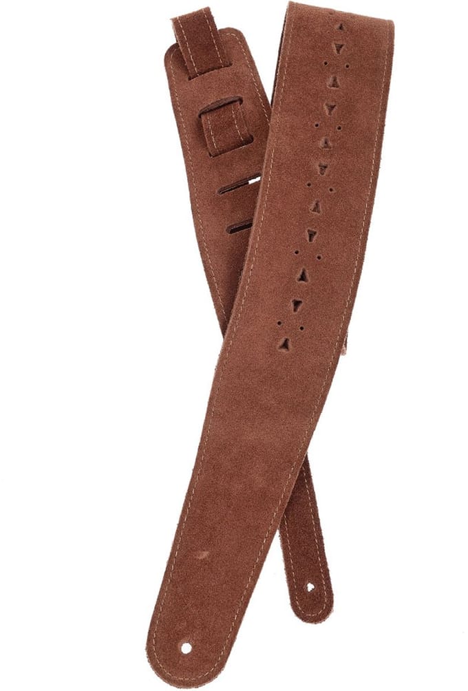 D'Addario 25PRF05 Vented Leather Guitar Strap Gitaarband Honey Suede Apache