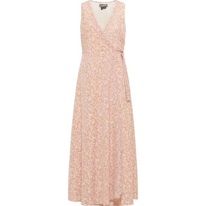 Dreimaster Maxi-jurk met all-over print Dames roze gebroken wit