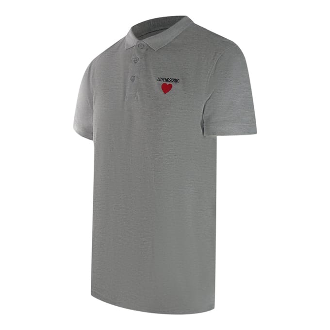 Love Moschino Poloshirt Met Hartlogo In Grijs