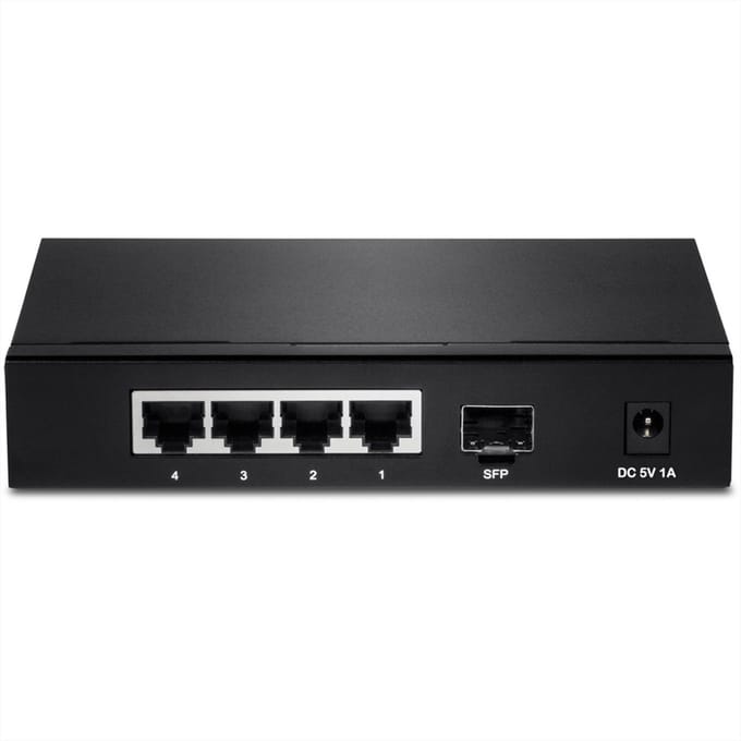 TRENDnet TEG-S51SFP Gigabit Ethernet (10/100/1000) zwarte netwerkswitch