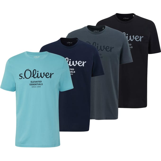 s.Oliver T-shirt Logo T-Shirt Verpakking van 4