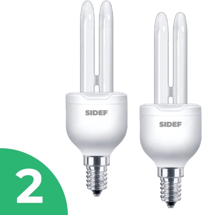 Sidef Stick Spaarlamp E14 - 15W - Daglicht - Niet Dimbaar - 2 stuks