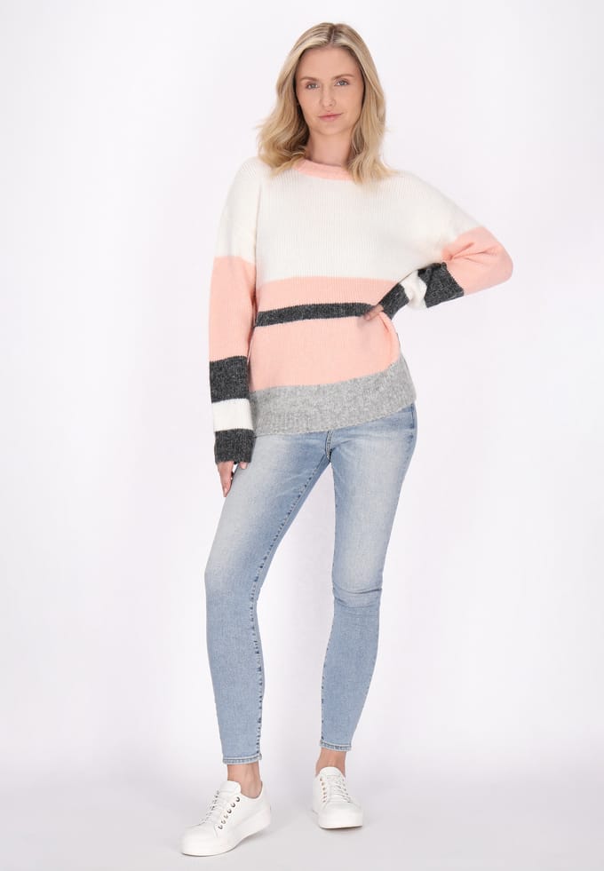 usha Jumper Dames Roze Veelkleurig
