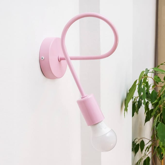 HELAM Wandlamp Oxford, roze, metaal, E27