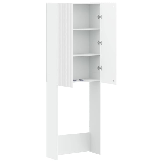 vidaXL - Toiletkast - ARNHEM - Wit - 66 - x - 25,5 - x - 190 - cm - Bewerkt - hout