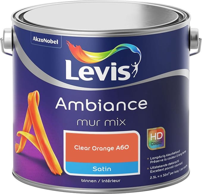 Levis - Ambiance Mur Satin Mix - Clear Orange A60 - Mengverf - 2,5 L