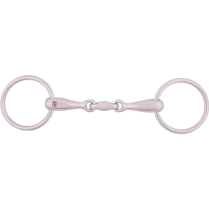 Dubbel snaffle bit voor massief roestvrij paard BR Equitation