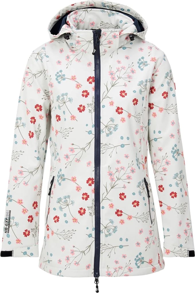 Nordberg Flower - Softshell Outdoor Zomerjas Dames - Off White - Maat L