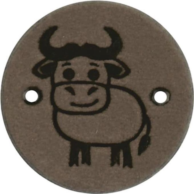 Durable Leren Label met Koe Opdruk – (2 stuks)