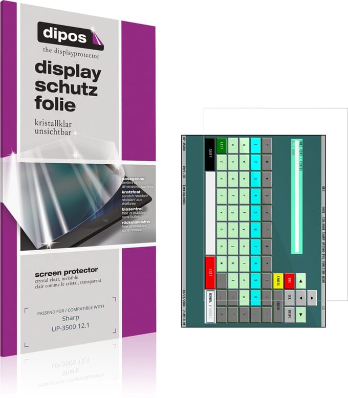 dipos – 2x Beschermfolie geschikt voor Sharp UP-3500 12.1 | Krasbestendige & heldere Screenprotector Ultra-Thin