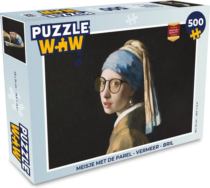 Puzzel Meisje met de parel - Vermeer - Bril - Legpuzzel - Puzzel 500 stukjes