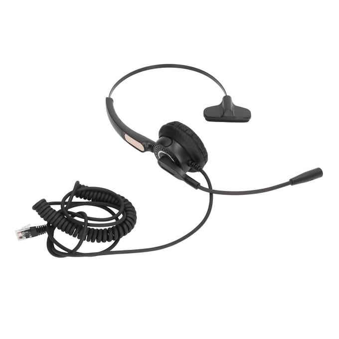 Casque téléphonique RJ9 à réduction de bruit, casque à ressort simple face avec micro pour appels au bureau