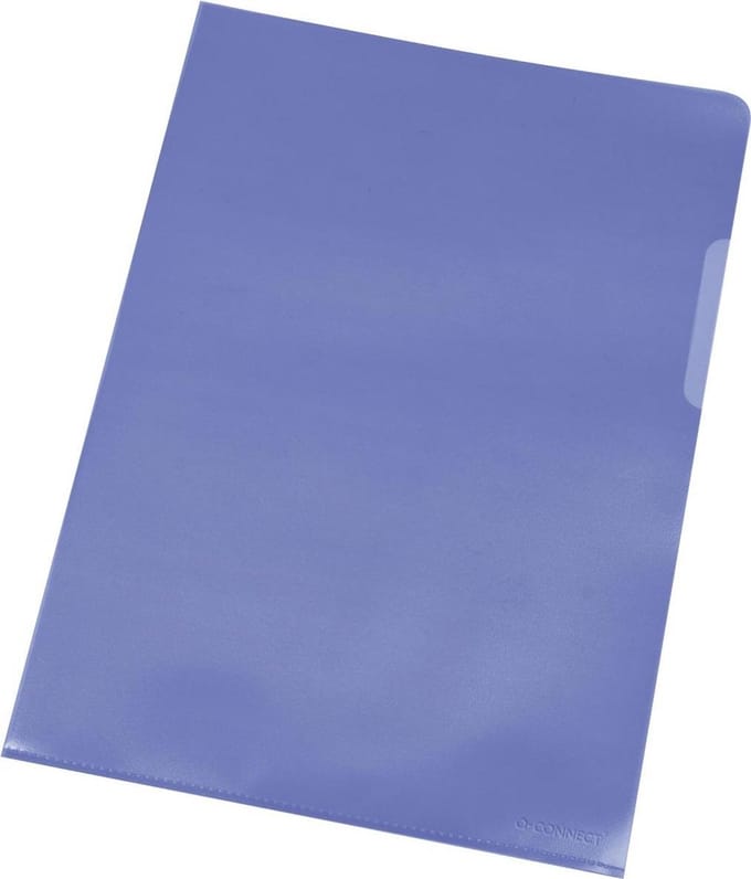 Q-Connect L-map, blauw, 120 micron, pak van 10 stuks