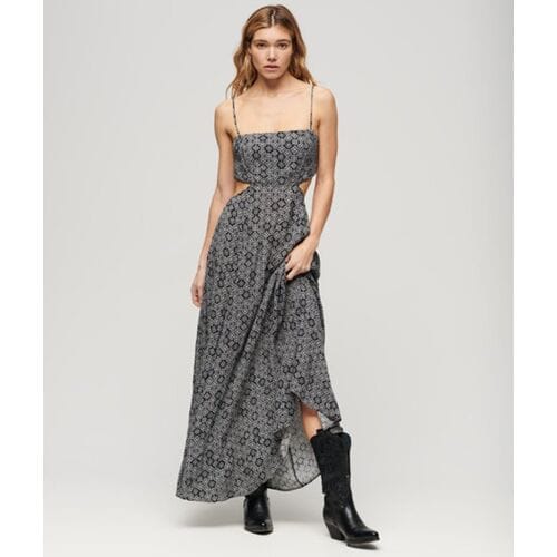 Superdry - Maxi-jurk met transparante achterkant - Dames - Jurken