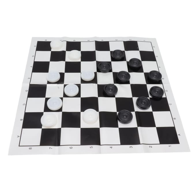 Jeu de Dames Empilable Pièces en Plastique Noir Blanc Jeu de Plateau de Dames avec Boîte Transparente pour 3 Ans et Plus white