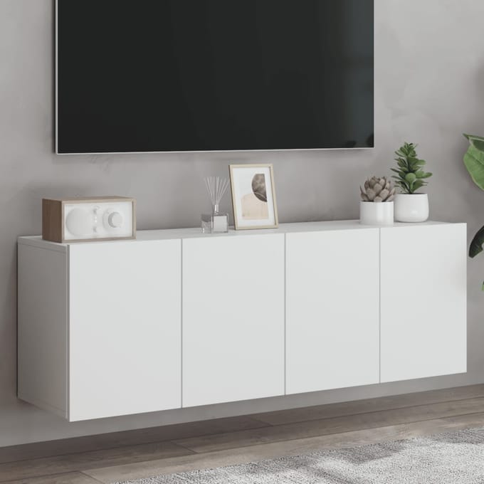 vidaXL - Tv-meubels - 2 - st - wandgemonteerd - 60x30x41 - cm - wit