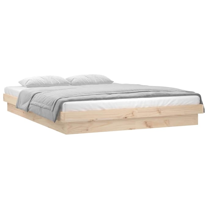 vidaXL - Bedframe - LED - massief - hout - 150x200 - cm - King - Size