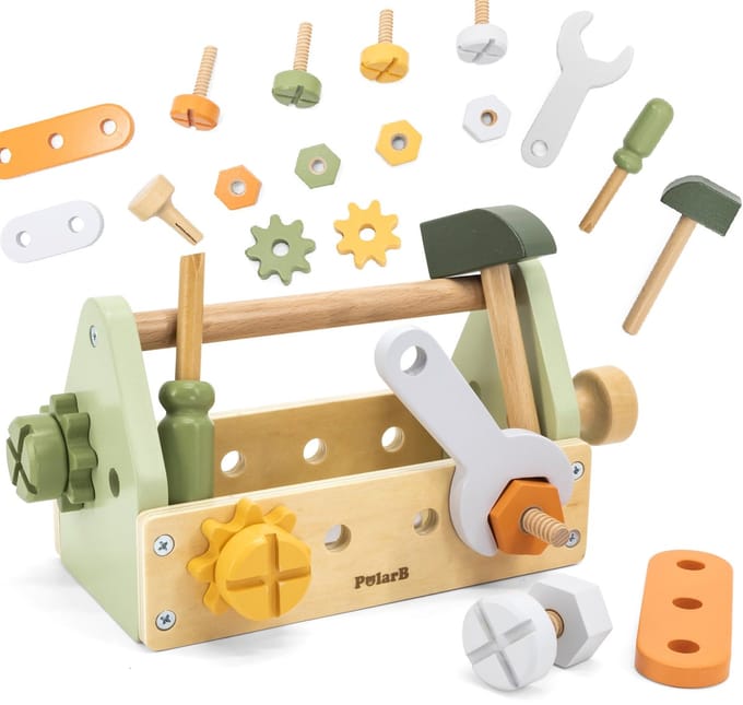 PolarB® Houten Gereedschapskist Set