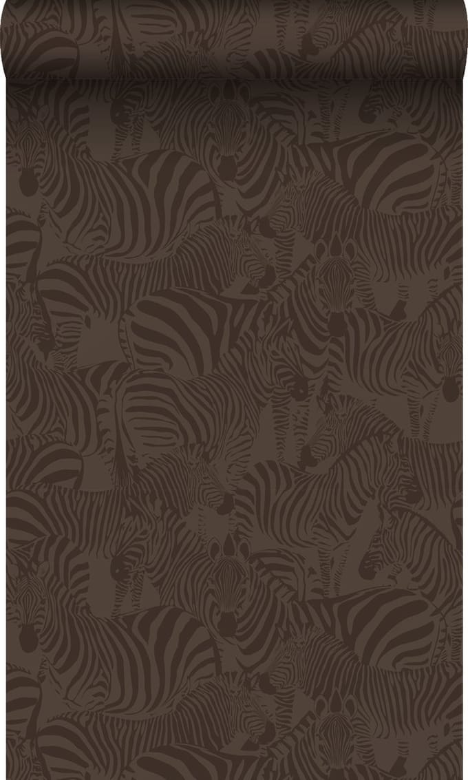 Origin Wallcoverings behang zebra's donkerbruin - 50 x 900 cm - 347912