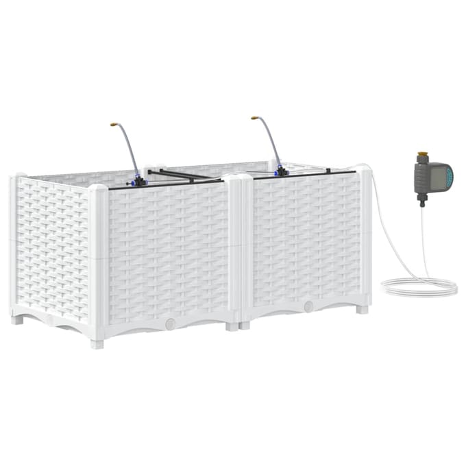 vidaXL - Plantenbak - 2 - st - Wit - 80 - x - 40 - x - 37,5 - cm - PP