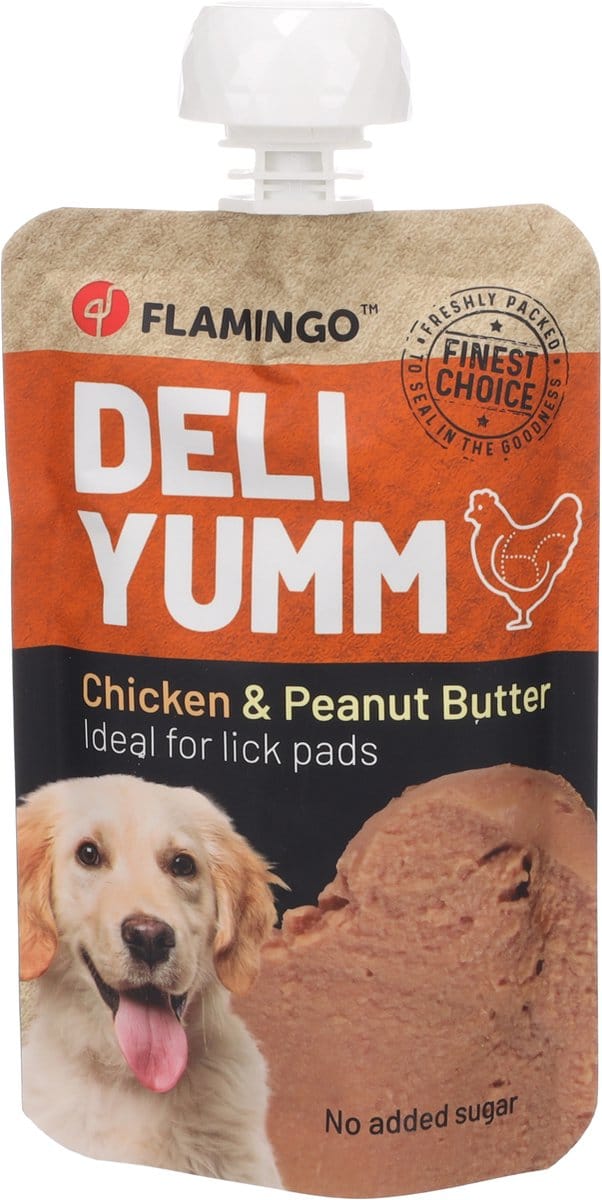 Flamingo Deli Yumm Fresh Meat Hondensnack met Kip & Pindakaas 90g