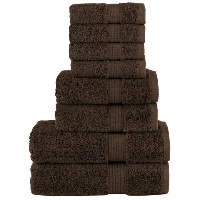 vidaXL - 8-delige - Handdoekenset - SOLUND - 600 - g/m² - bruin