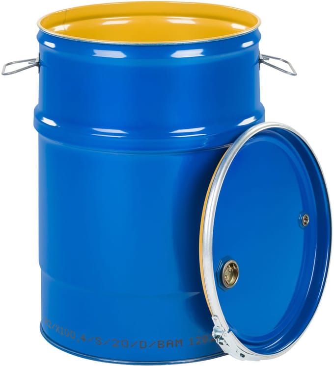 Beczkopol OH-Serie - Stalen Vat - 60L - Afneembaar Deksel - Blauw