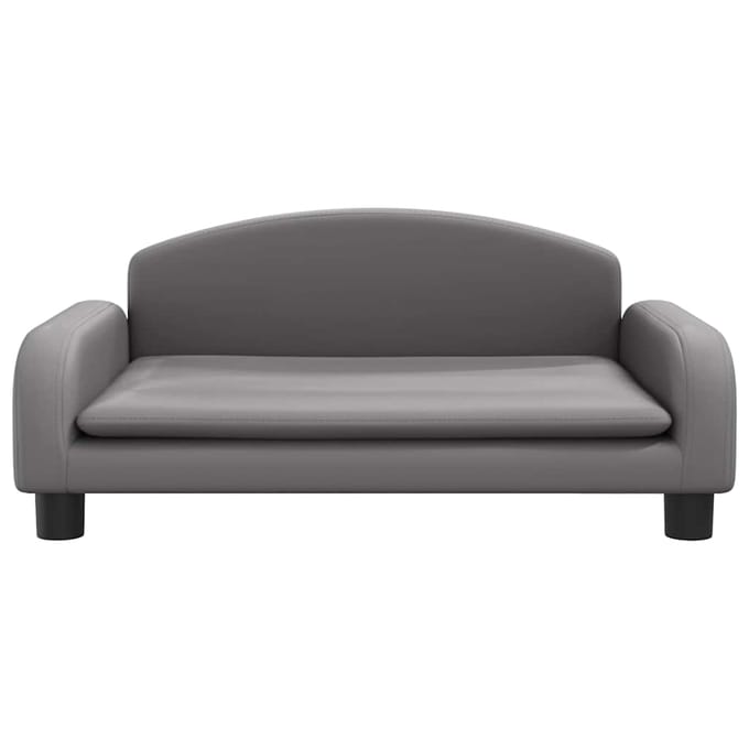 vidaXL - Kinderbank - 70x45x30 - cm - kunstleer - grijs