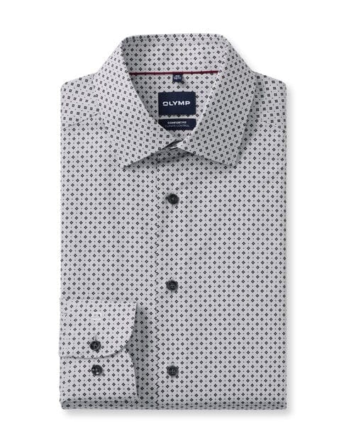 OLYMP Luxor 24/Seven Overhemd, Comfort Fit, New Kent, Zilvergrijs