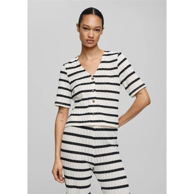 Moss Copenhagen Kenja top 2/4 mouw gestreept