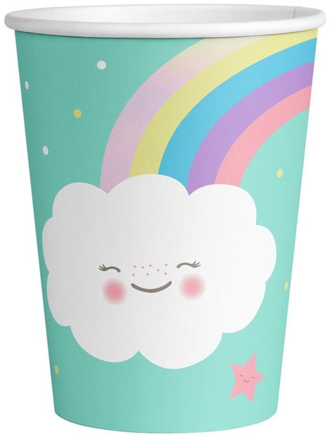 Rainbow Rainbow en Cloud and Cloud papieren beker 8 stks 250 ml