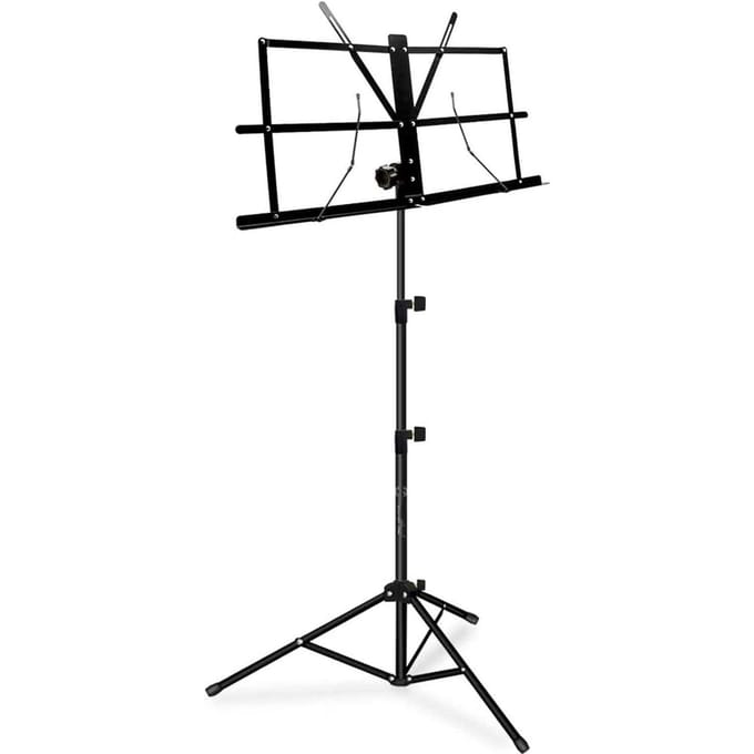 Pupitre de musique pliable noir peu encombrant hauteur réglable stable pour performance black