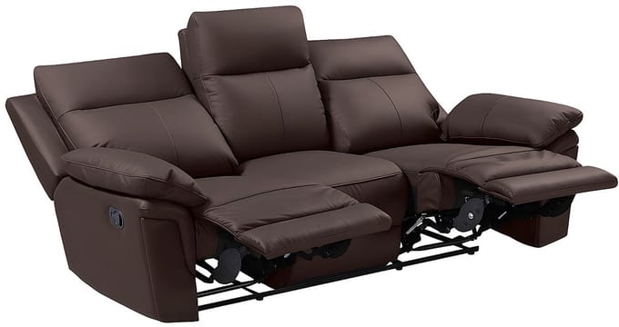Vente-unique 3+2 zits relaxbank van buffelleer PAKITA - Bruin